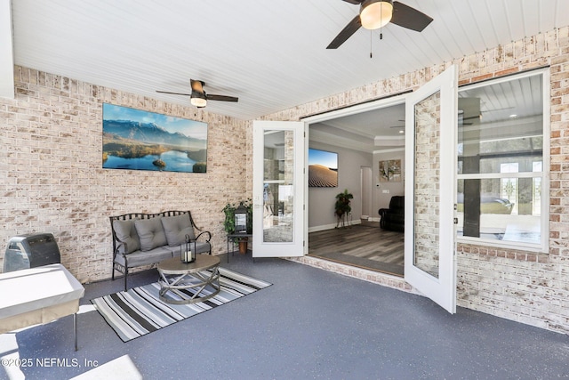 view of patio / terrace featuring outdoor lounge area and a ceiling fan