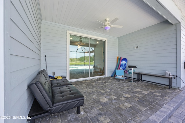 view of patio / terrace with ceiling fan