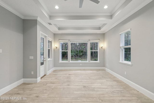 1351 Weaver Glen Rd, Jacksonville, FL 32223 - unfurnished room with ornamental molding, a wealth of natural light, and light wood-style flooring