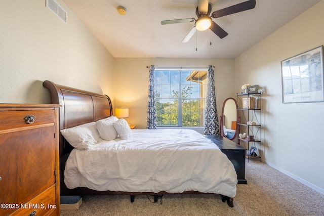 12700 Bartram Park Blvd Unit 2333, Jacksonville, FL 32258 - carpeted bedroom featuring a ceiling fan, visible vents, and baseboards
