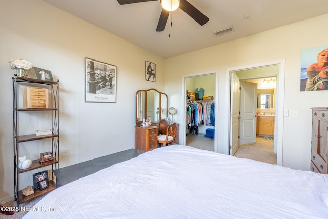 12700 Bartram Park Blvd Unit 2333, Jacksonville, FL 32258 - bedroom featuring ceiling fan, a closet, a walk in closet, and visible vents