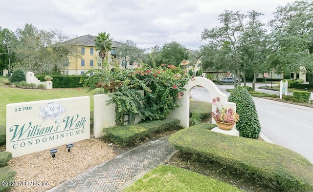 view of community sign