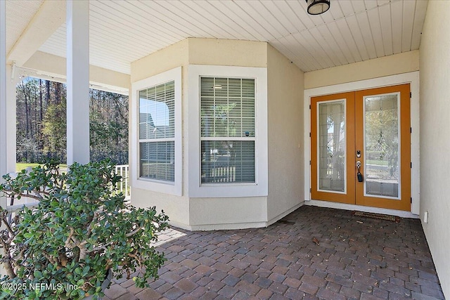 doorway to property with french doors