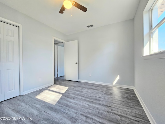 2434 Leonid Rd, Jacksonville, FL 32218 - unfurnished bedroom featuring light hardwood / wood-style flooring and ceiling fan
