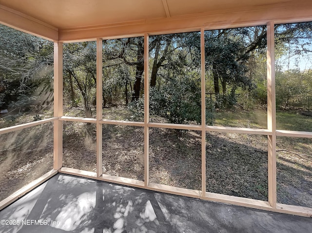 view of unfurnished sunroom