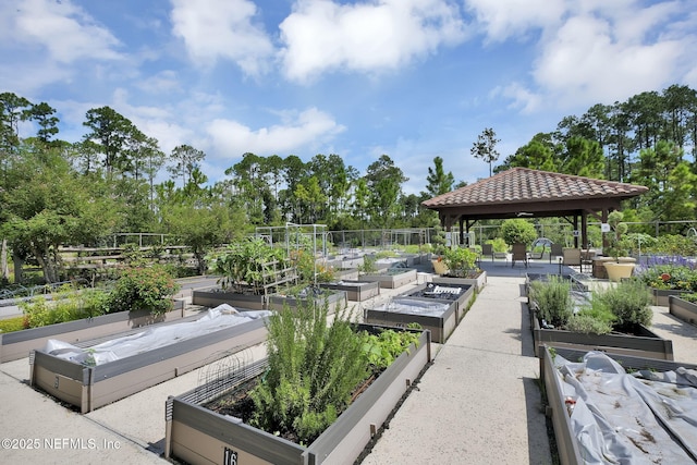 view of property's community with a gazebo