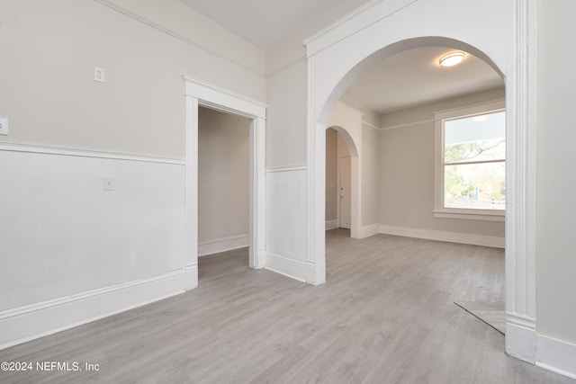 empty room featuring light wood-type flooring