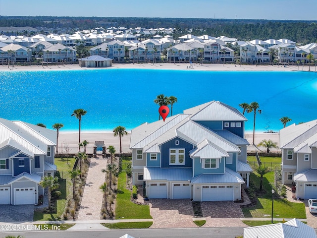 drone / aerial view with a residential view