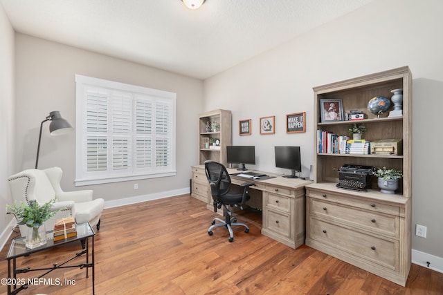 office featuring light hardwood / wood-style floors