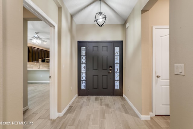 foyer with light hardwood / wood-style flooring