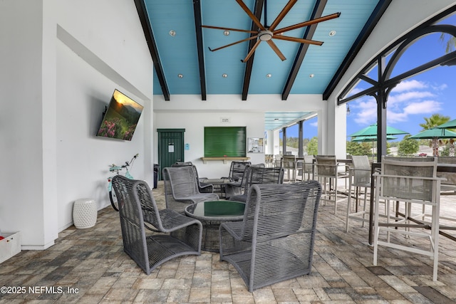 view of patio / terrace with ceiling fan