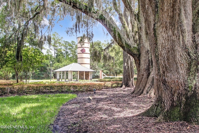 exterior space featuring a gazebo