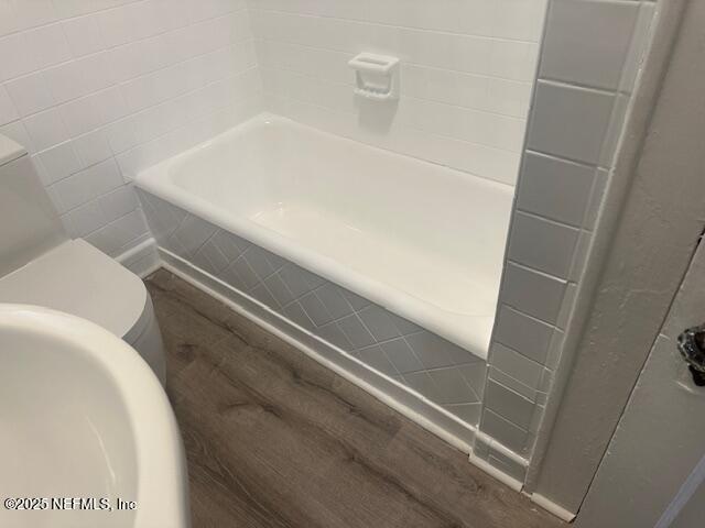 939 Jasmine Pl, Jacksonville, FL 32205 - bathroom featuring sink, toilet, and hardwood / wood-style floors