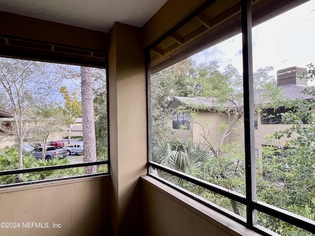 view of unfurnished sunroom