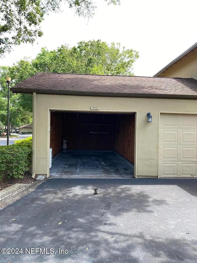 view of garage