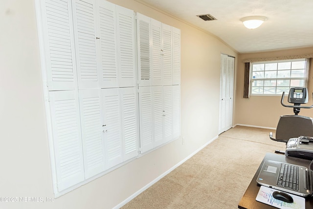 view of carpeted office