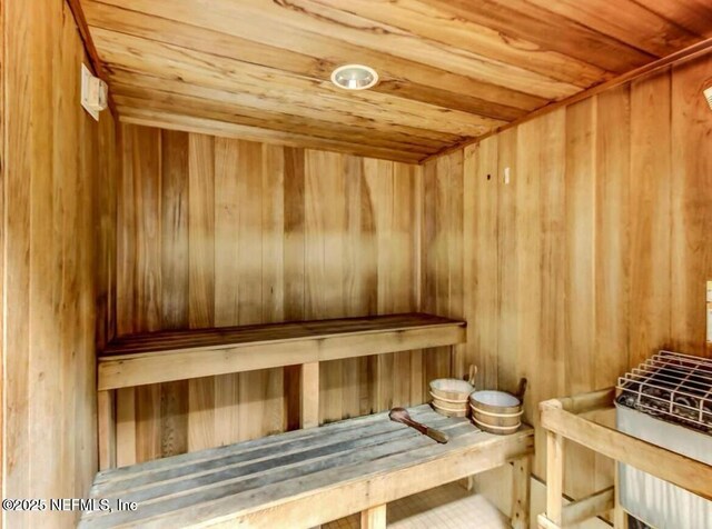 view of sauna