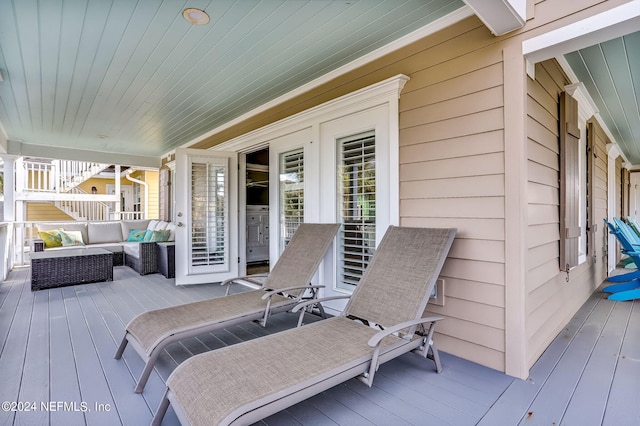 deck featuring an outdoor hangout area