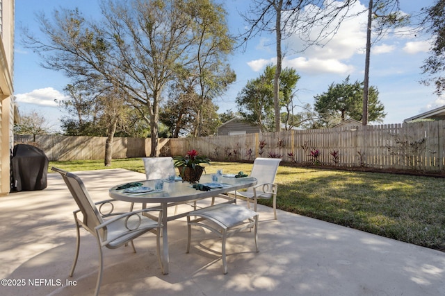 view of patio / terrace with a grill