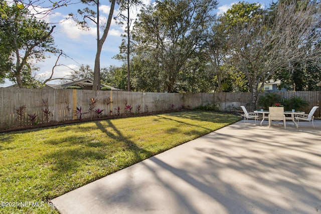 view of yard featuring a patio