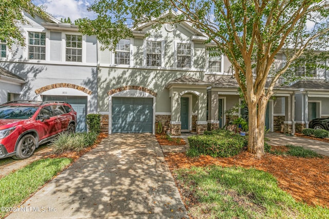 view of front of house with a garage