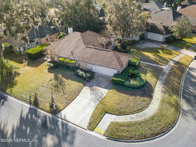 bird's eye view featuring a residential view