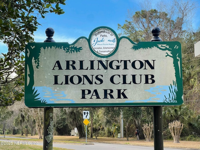 view of community sign