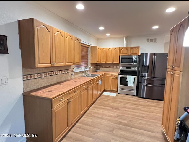 816 Middleton Rd, Jacksonville, FL 32211 - kitchen with stainless steel appliances, light wood-type flooring, backsplash, and recessed lighting