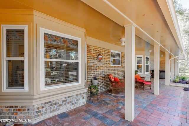 view of patio / terrace with ceiling fan