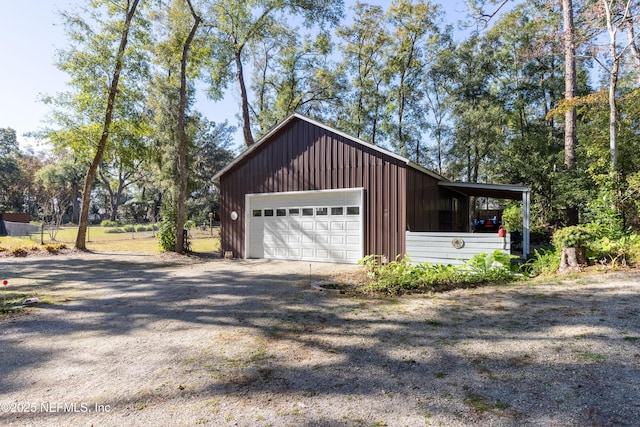 view of garage