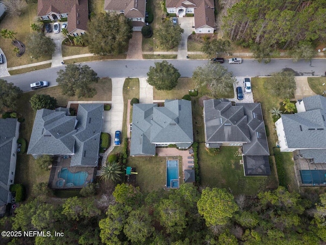bird's eye view with a residential view