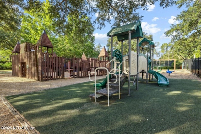 community playground with fence