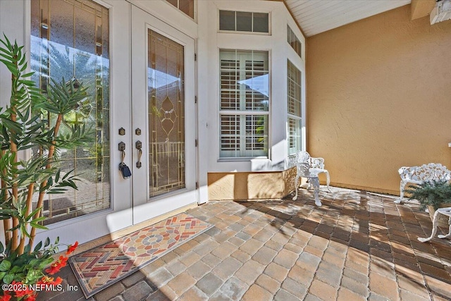 entrance to property with french doors