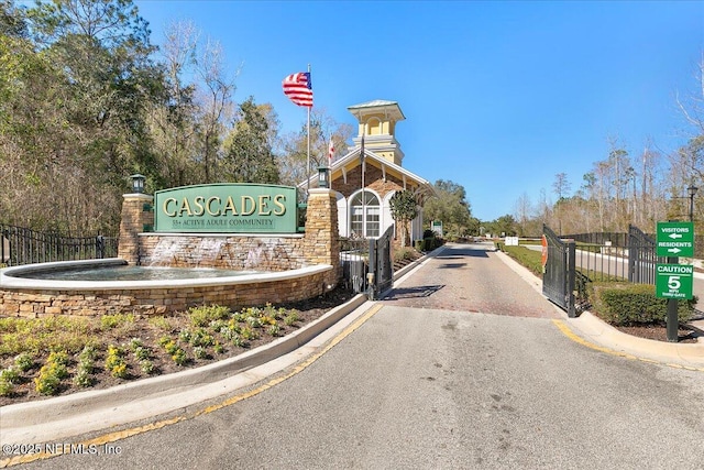 view of community sign