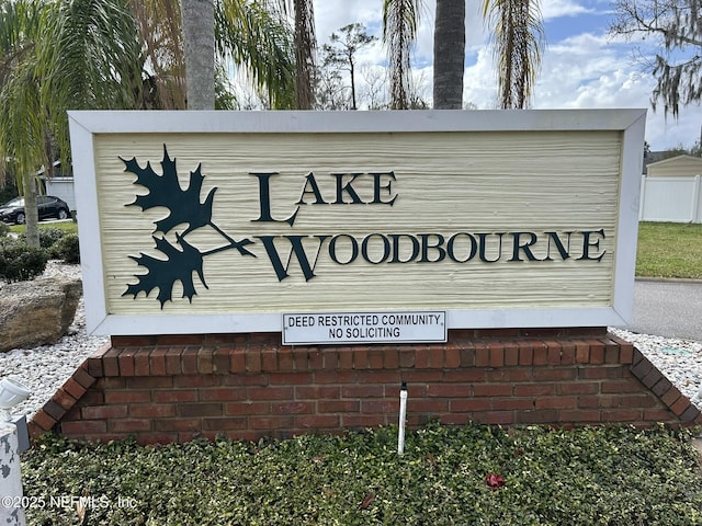 view of community sign