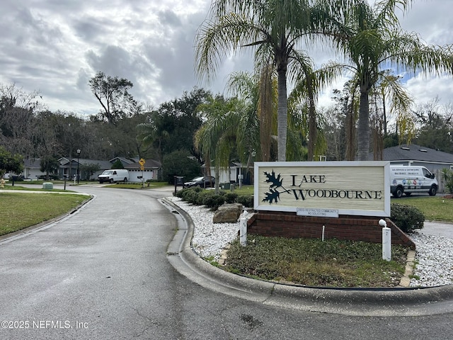 view of community sign