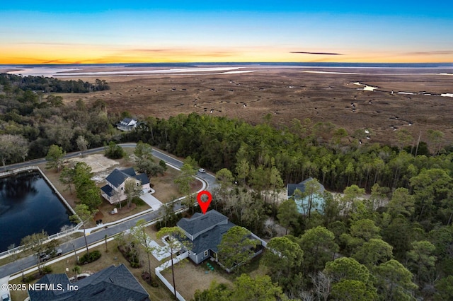 85158 Southern Creek Blvd, Fernandina Beach, FL 32034 - aerial view at dusk featuring a water view