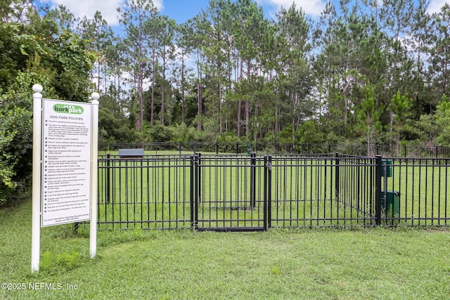 view of yard with fence