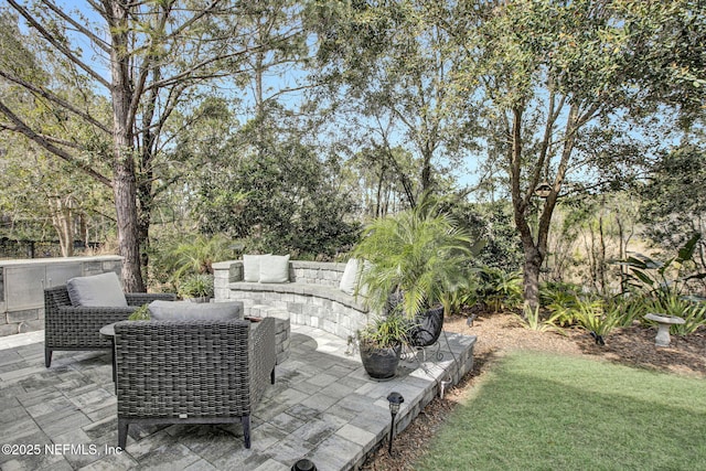 view of patio / terrace with an outdoor living space