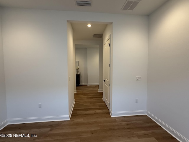 hall featuring dark hardwood / wood-style flooring