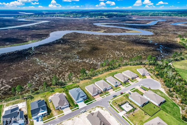 aerial view with a residential view