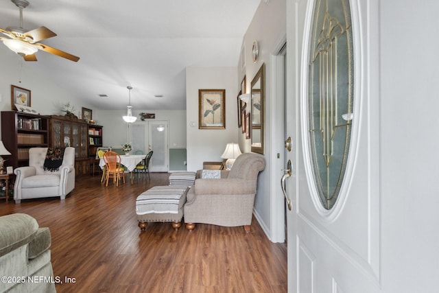 37069 Lee St, Hilliard, FL 32046 - interior space featuring dark wood-type flooring and ceiling fan