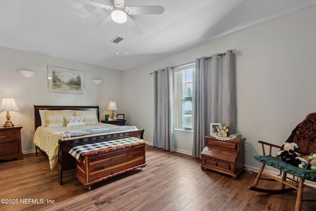 37069 Lee St, Hilliard, FL 32046 - bedroom with hardwood / wood-style flooring and ceiling fan