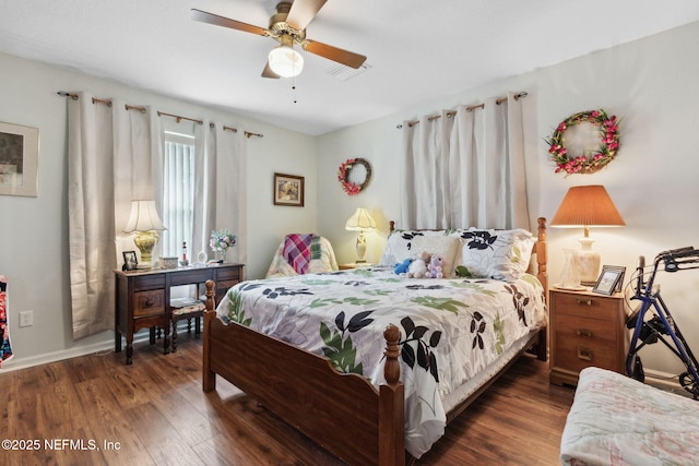 37069 Lee St, Hilliard, FL 32046 - bedroom featuring dark hardwood / wood-style flooring and ceiling fan