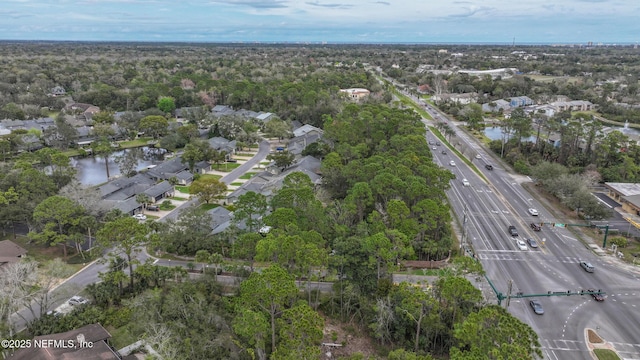 aerial view with a residential view and a water view