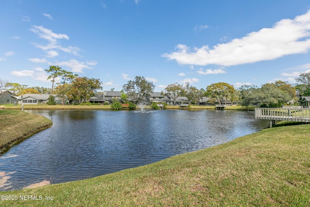 property view of water with a residential view