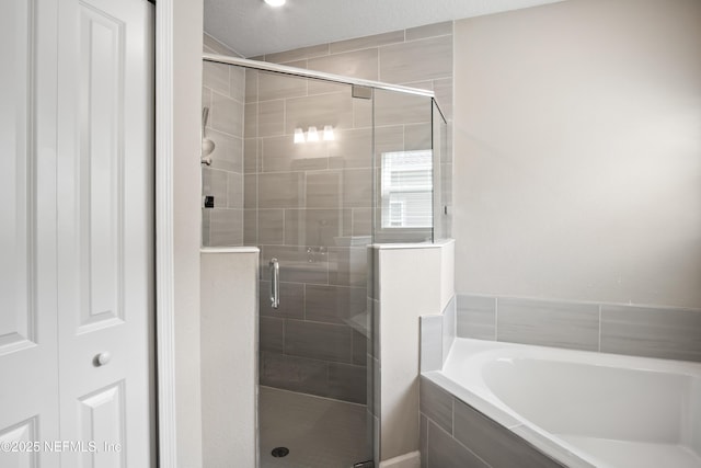 bathroom with plus walk in shower