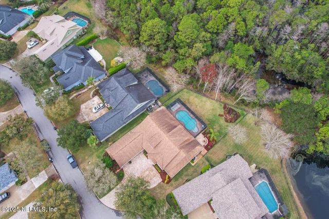 drone / aerial view with a residential view