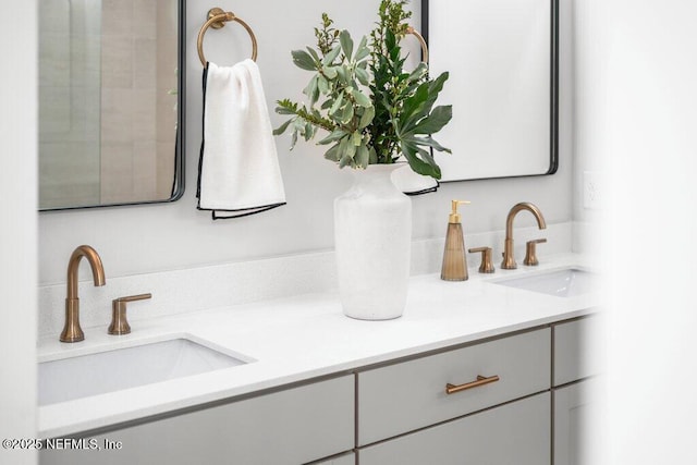 full bathroom featuring double vanity and a sink