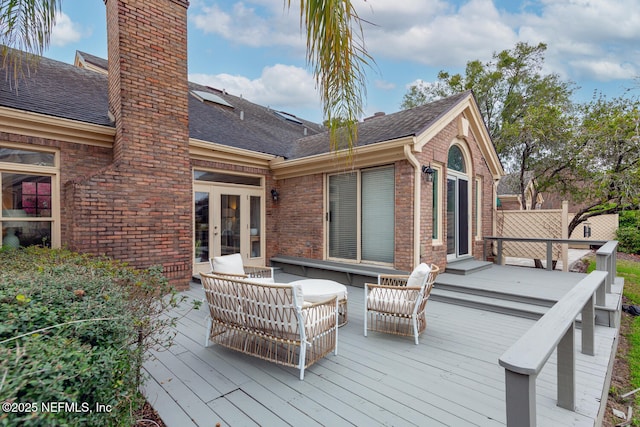 deck with an outdoor living space